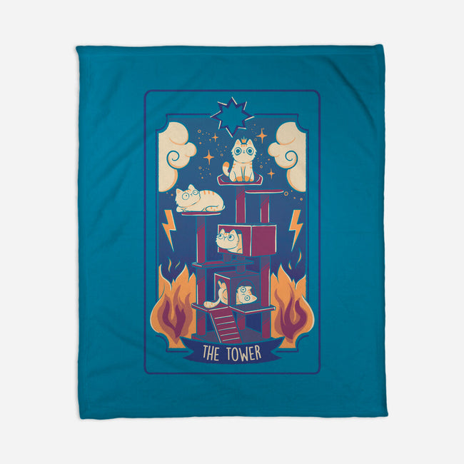 The Tower Cat Tarot-None-Fleece-Blanket-tobefonseca