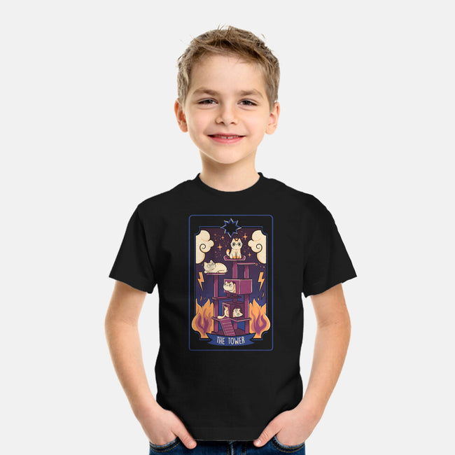 The Tower Cat Tarot-Youth-Basic-Tee-tobefonseca