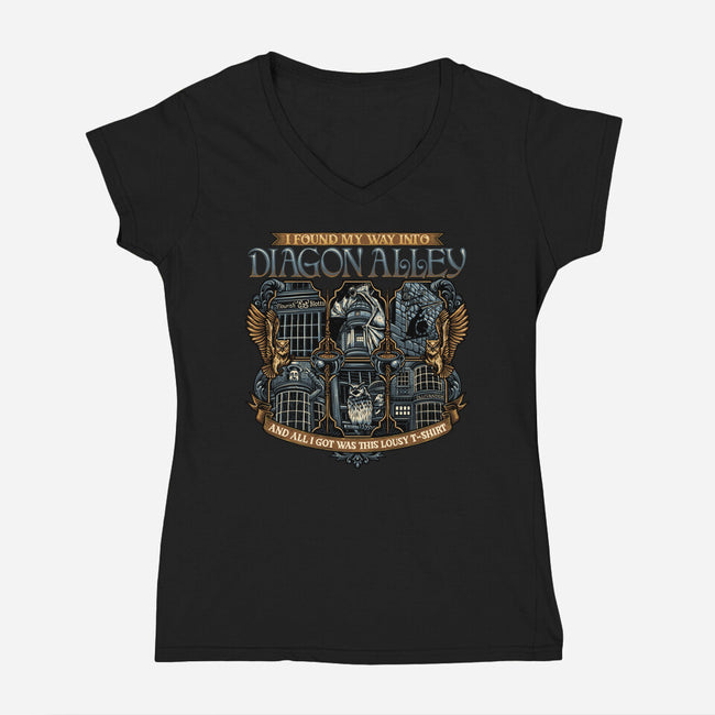 Let's Go To Diagon Alley-Womens-V-Neck-Tee-glitchygorilla