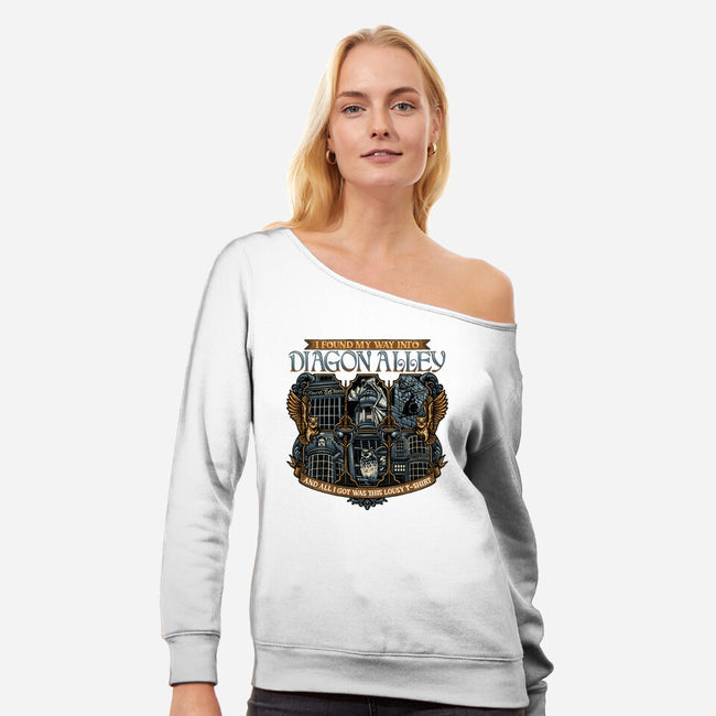 Let's Go To Diagon Alley-Womens-Off Shoulder-Sweatshirt-glitchygorilla