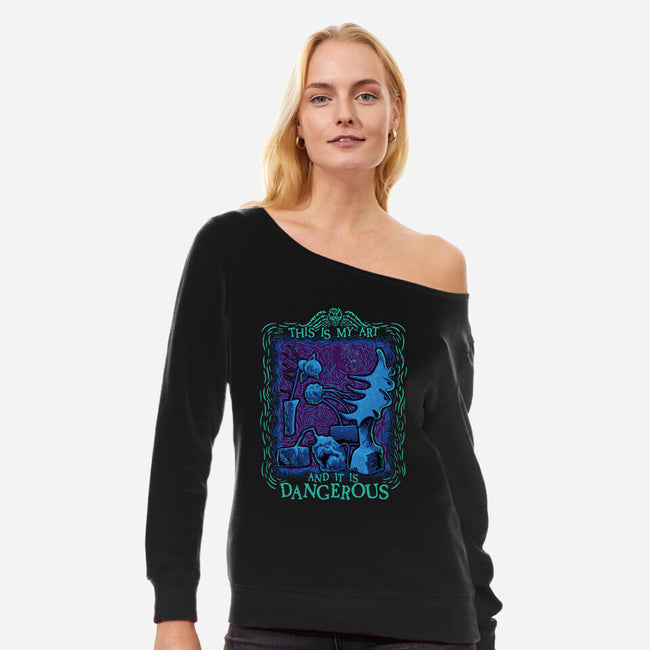 Dangerous Art-Womens-Off Shoulder-Sweatshirt-daobiwan