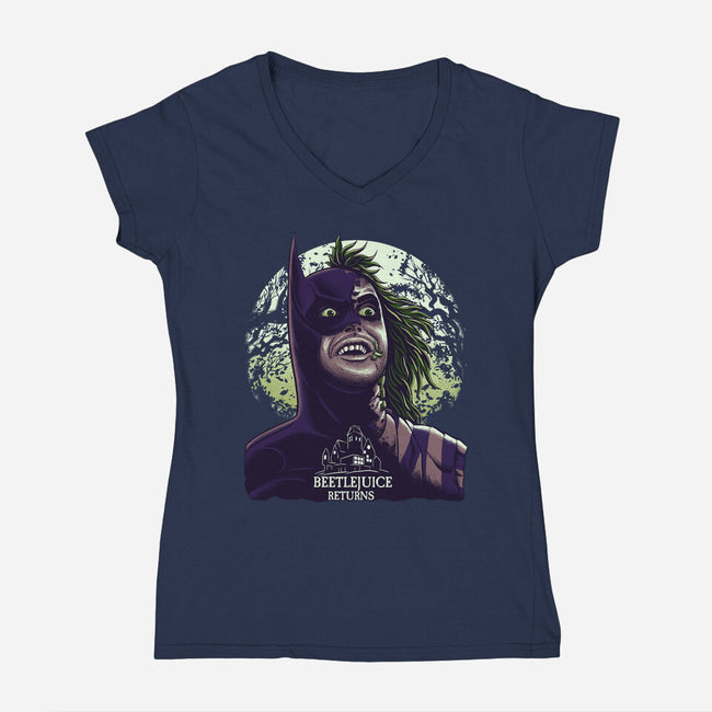 The Ghost Returns-Womens-V-Neck-Tee-rmatix