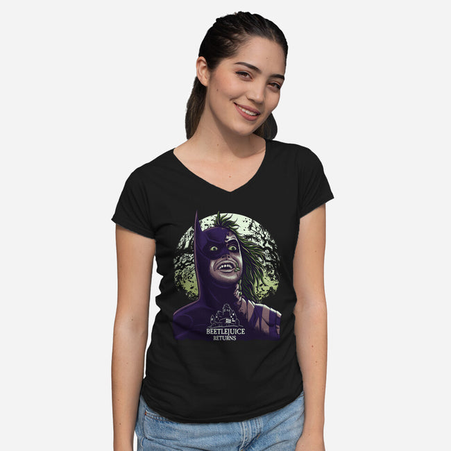 The Ghost Returns-Womens-V-Neck-Tee-rmatix