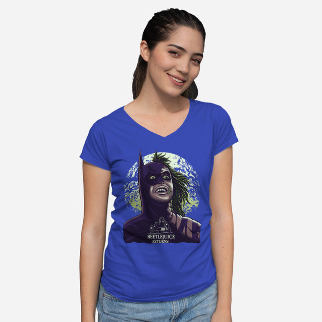 The Ghost Returns-Womens-V-Neck-Tee-rmatix