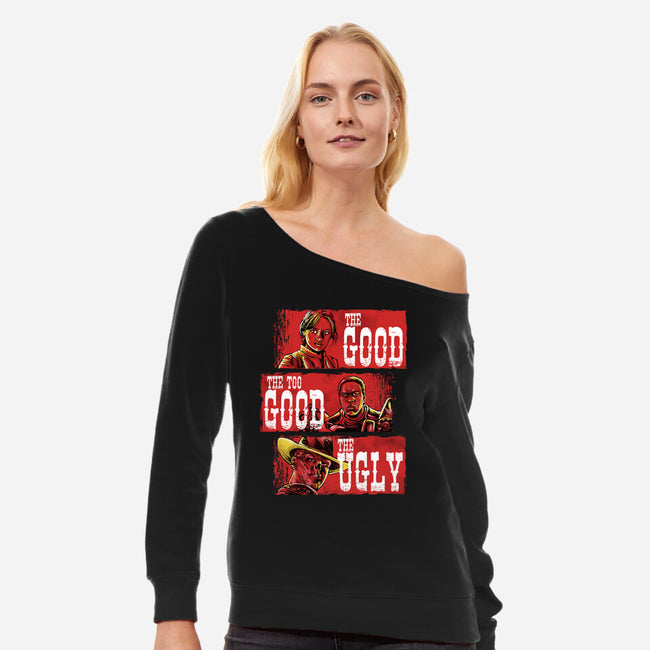 The Too Good-Womens-Off Shoulder-Sweatshirt-zascanauta