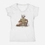 Beagle Of Steel-Womens-V-Neck-Tee-kg07