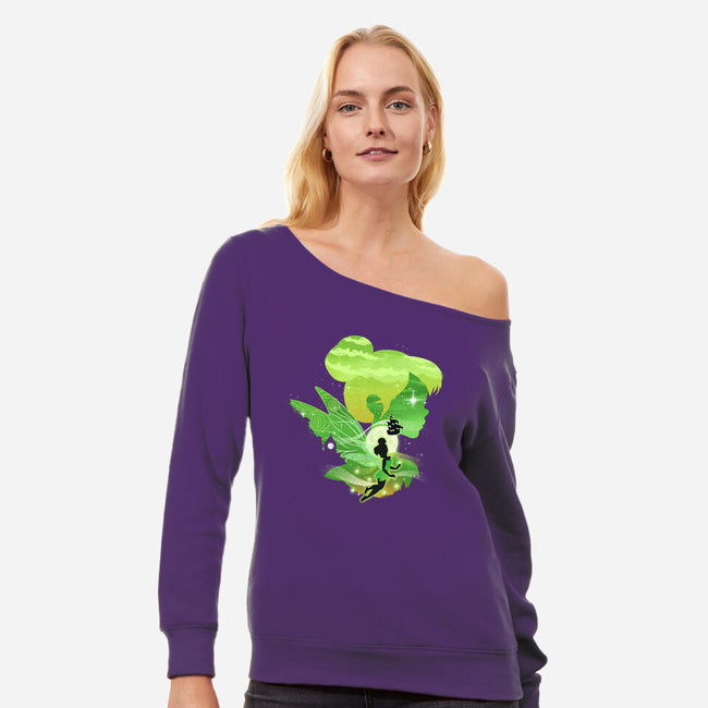 Tink Landscape-Womens-Off Shoulder-Sweatshirt-dandingeroz