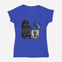 Robotic Trashcan-Womens-V-Neck-Tee-Donnie