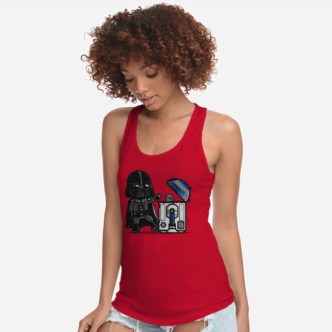 Robotic Trashcan-Womens-Racerback-Tank-Donnie