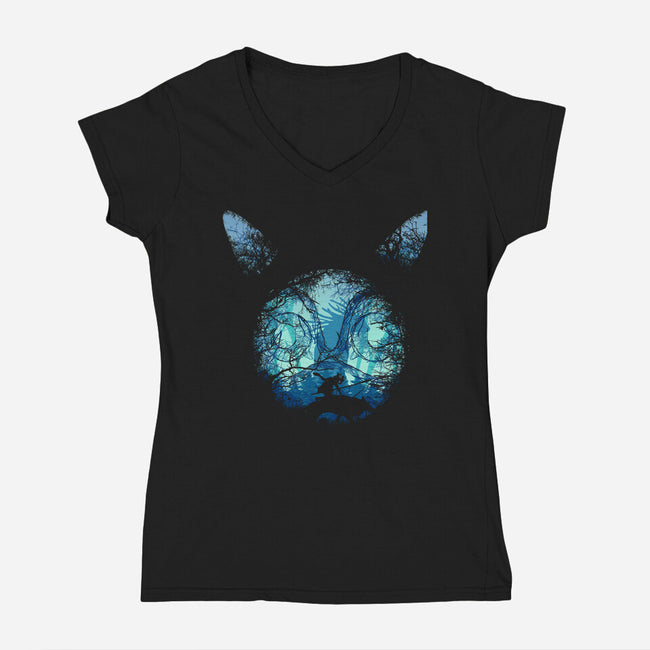 Spirit Of The Forest-Womens-V-Neck-Tee-Donnie