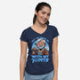 Old Space Master-Womens-V-Neck-Tee-Studio Mootant