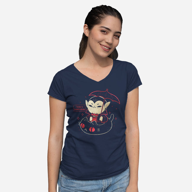 Cute Vampire Summer-Womens-V-Neck-Tee-xMorfina