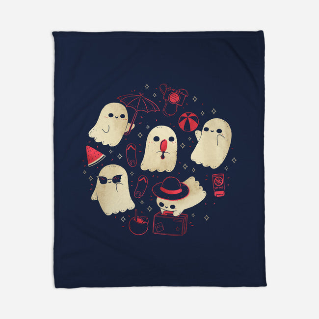 Creepy Kawaii Summer Ghosts-None-Fleece-Blanket-xMorfina