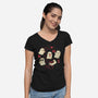 Creepy Kawaii Summer Ghosts-Womens-V-Neck-Tee-xMorfina