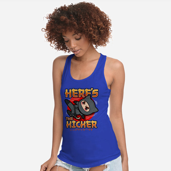 Here's The Kicker-Womens-Racerback-Tank-Boggs Nicolas