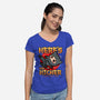 Here's The Kicker-Womens-V-Neck-Tee-Boggs Nicolas