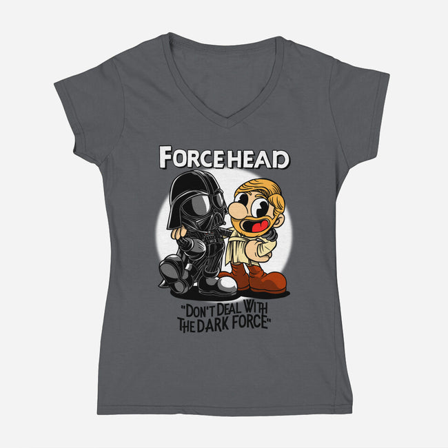 Force Head-Womens-V-Neck-Tee-joerawks