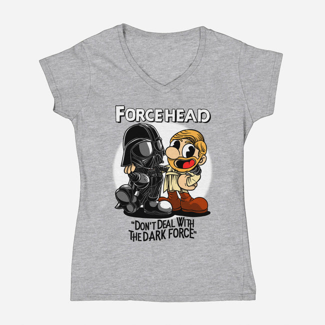 Force Head-Womens-V-Neck-Tee-joerawks