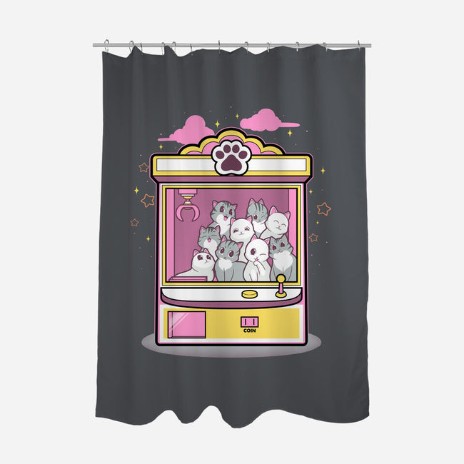 Kitty Claw Machine-None-Polyester-Shower Curtain-Astrobot Invention