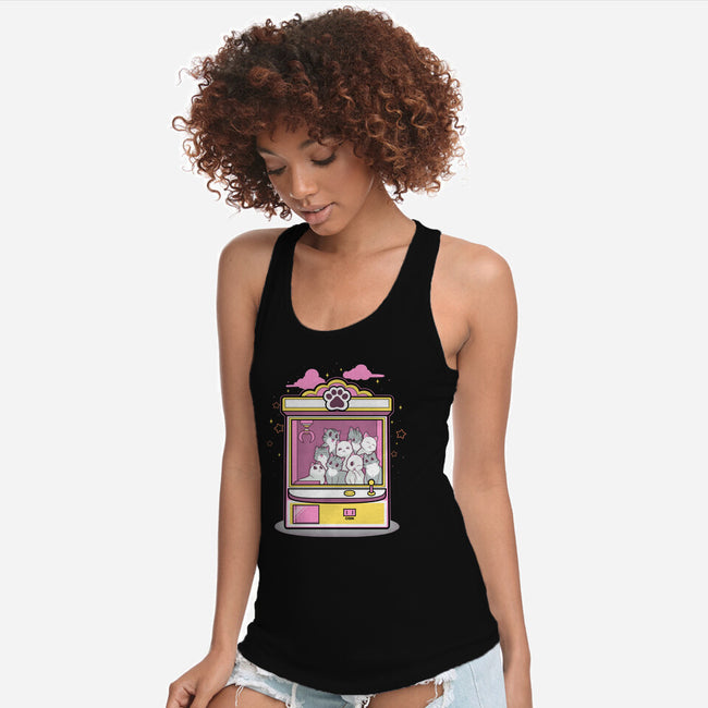 Kitty Claw Machine-Womens-Racerback-Tank-Astrobot Invention