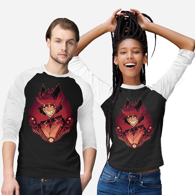 Radio Demon-Unisex-Baseball-Tee-Astrobot Invention