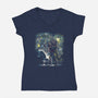 Back To The Starry-Womens-V-Neck-Tee-zascanauta