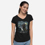 Back To The Starry-Womens-V-Neck-Tee-zascanauta