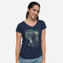 Back To The Starry-Womens-V-Neck-Tee-zascanauta