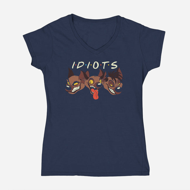 Idiots-Womens-V-Neck-Tee-Xentee