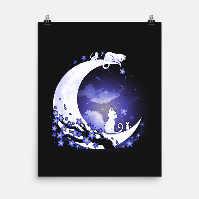 Kittens Moon-None-Matte-Poster-Vallina84