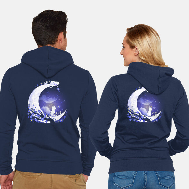 Kittens Moon-Unisex-Zip-Up-Sweatshirt-Vallina84