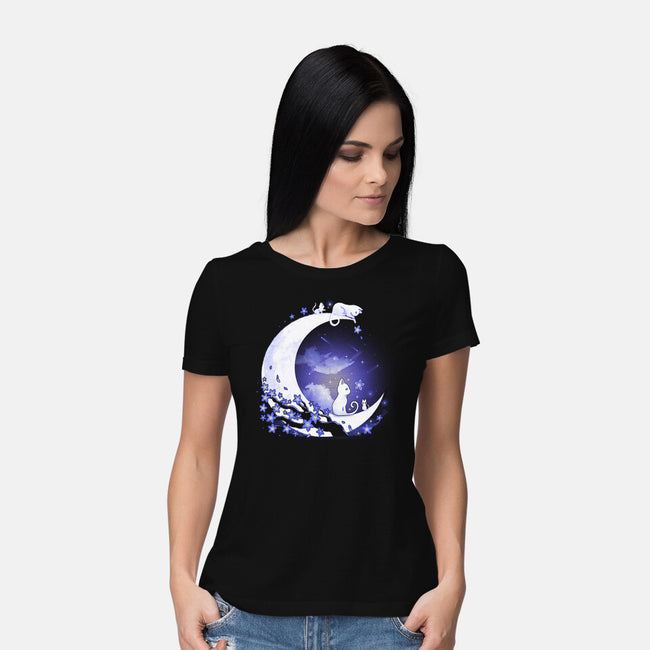 Kittens Moon-Womens-Basic-Tee-Vallina84