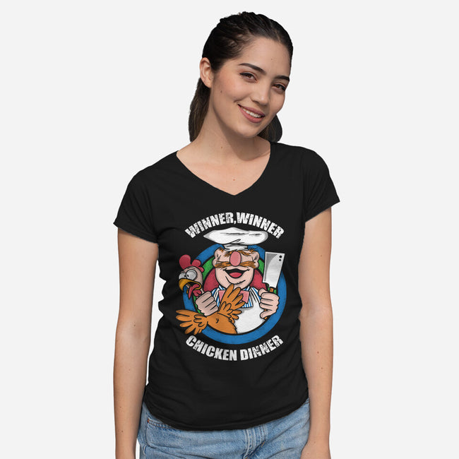 Winner Winner-Womens-V-Neck-Tee-turborat14