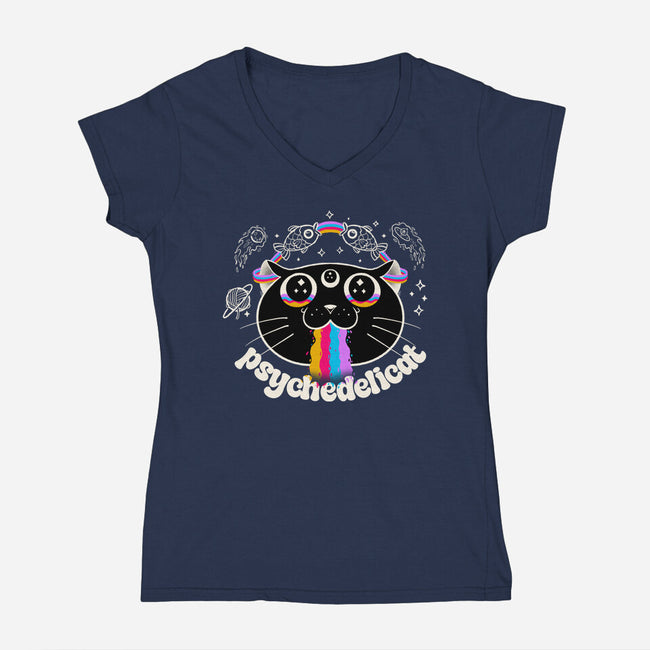 Psychedelicat-Womens-V-Neck-Tee-valterferrari