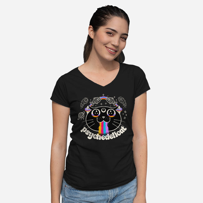 Psychedelicat-Womens-V-Neck-Tee-valterferrari