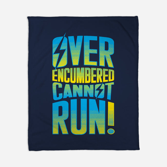 Overencumbered Cannot Run-None-Fleece-Blanket-rocketman_art