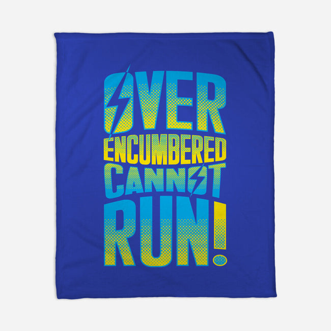 Overencumbered Cannot Run-None-Fleece-Blanket-rocketman_art