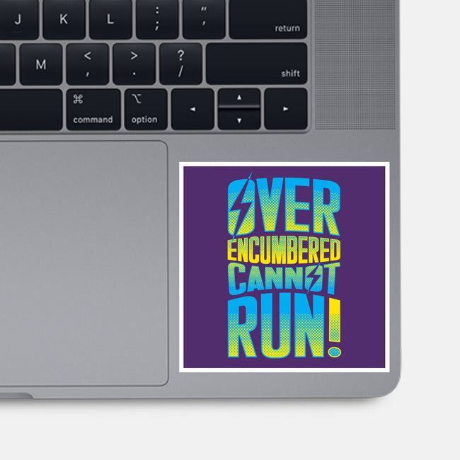 Overencumbered Cannot Run-None-Glossy-Sticker-rocketman_art