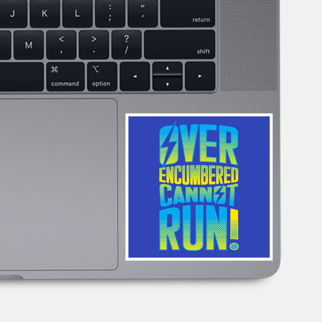 Overencumbered Cannot Run-None-Glossy-Sticker-rocketman_art