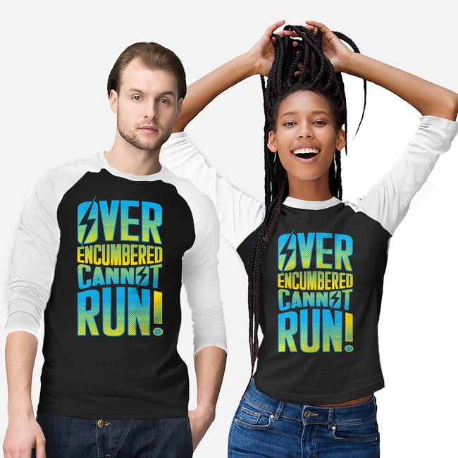 Overencumbered Cannot Run-Unisex-Baseball-Tee-rocketman_art