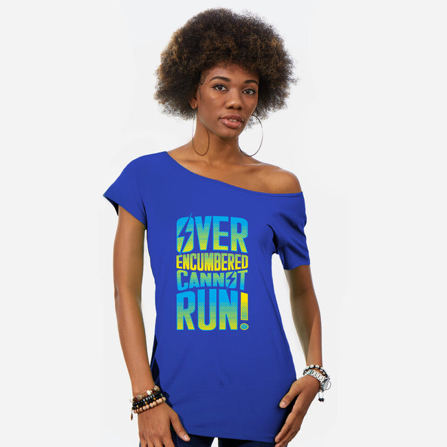 Overencumbered Cannot Run-Womens-Off Shoulder-Tee-rocketman_art