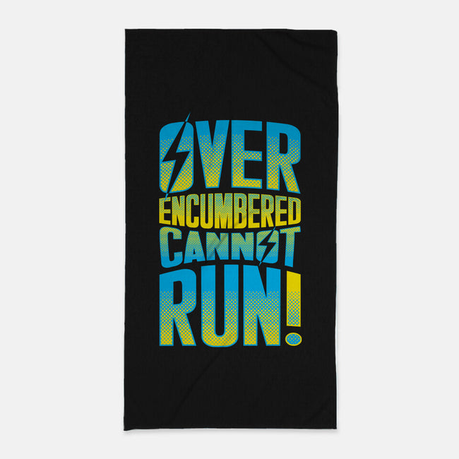 Overencumbered Cannot Run-None-Beach-Towel-rocketman_art