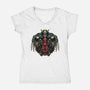 Double Trouble-Womens-V-Neck-Tee-glitchygorilla