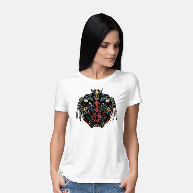 Double Trouble-Womens-Basic-Tee-glitchygorilla