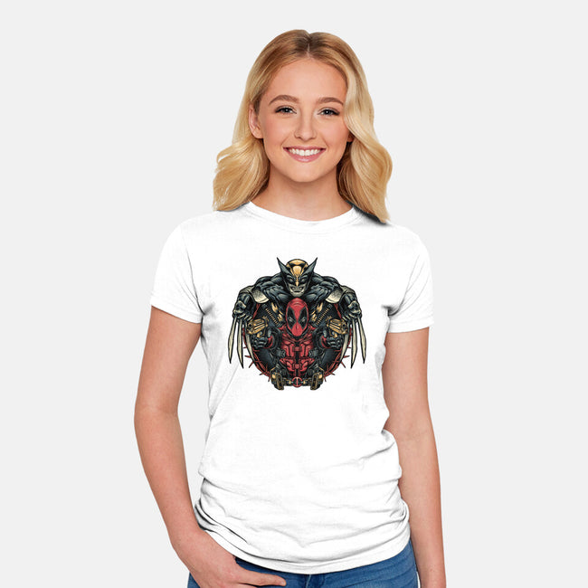 Double Trouble-Womens-Fitted-Tee-glitchygorilla