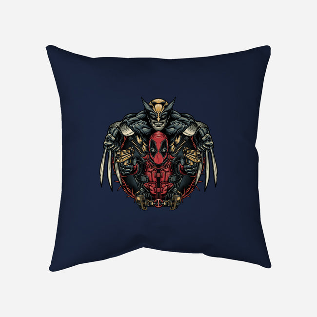 Double Trouble-None-Removable Cover-Throw Pillow-glitchygorilla