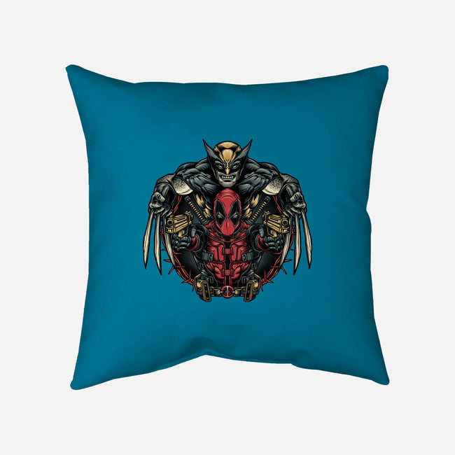 Double Trouble-None-Removable Cover-Throw Pillow-glitchygorilla