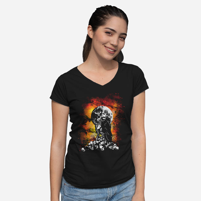 Lord Darkness-Womens-V-Neck-Tee-dalethesk8er