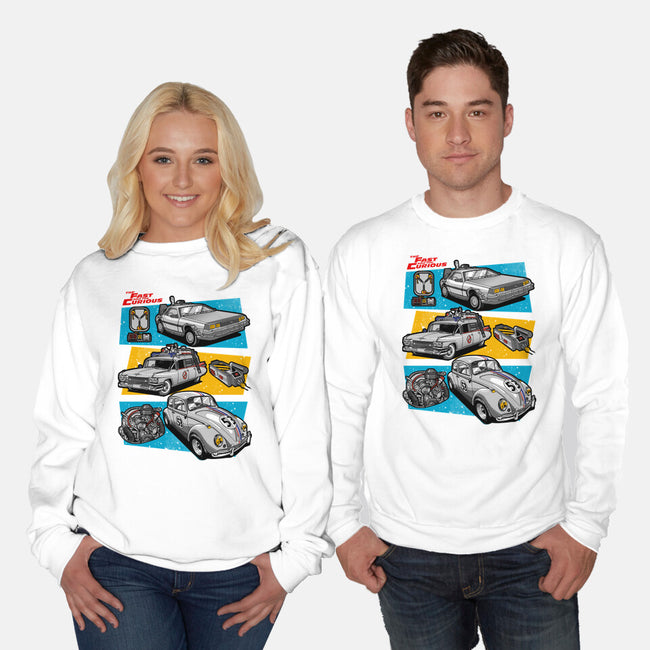 Fast And Curious Cars-Unisex-Crew Neck-Sweatshirt-Roni Nucleart