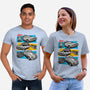 Fast And Curious Cars-Unisex-Basic-Tee-Roni Nucleart